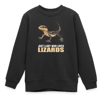 Lézard des lézards - Sweat Premium enfant bio - noir - Devant - AI Model Kid Female (0cm)