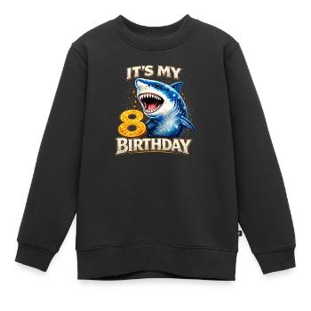 C’est mon enfant d’anniversaire de 8 ans Hai, - Sweat Premium enfant bio - noir - Devant - AI Model Kid Female (0cm)