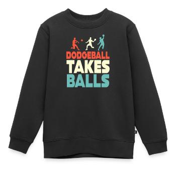 Le ballon au prisonnier prend des balles - Sweat Premium enfant bio - noir - Devant - AI Model Kid Female (0cm)