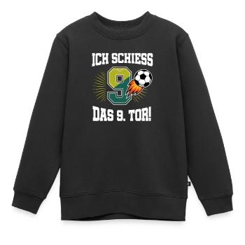 Ich Schiess 9. Tor Lustig 9. Geburtstag Fußball - Kinder Premium Organic Sweatshirt - Schwarz - Vorne - AI Model Kid Female (0cm)