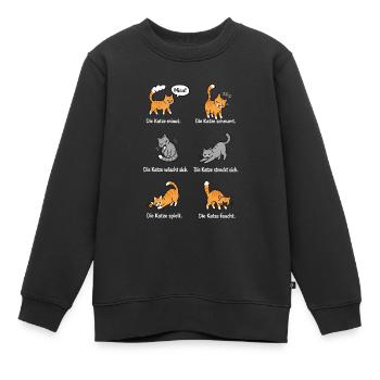 Katzenleben – Schnurrhaare & Katzenliebe - Kinder Premium Organic Sweatshirt - Schwarz - Vorne - AI Model Kid Female (0cm)