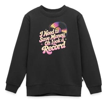 Je dois économiser de l’argent – oh, regarde, un bruit - Sweat Premium enfant bio - noir - Devant - AI Model Kid Female (0cm)
