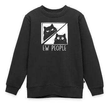 Ew People Katzenliebhaber Katzenhumor Antisozial - Kinder Premium Organic Sweatshirt - Schwarz - Vorne - AI Model Kid Female (0cm)