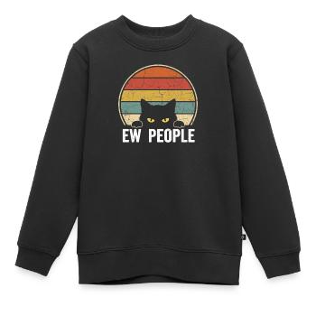 Ew People Katzenliebhaber Katzenhumor Antisozial - Kinder Premium Organic Sweatshirt - Schwarz - Vorne - AI Model Kid Female (0cm)