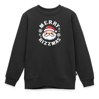 Joyeux Père Noël de la Jeunesse Mot Amusant pour la jeunesse - Sweat Premium enfant bio - noir - Devant - AI Model Kid Female (0cm)