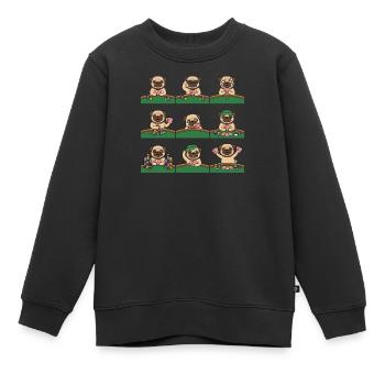 Lustiger Mops Poker Kartenspiel Hund - Kinder Premium Organic Sweatshirt - Schwarz - Vorne - AI Model Kid Female (0cm)