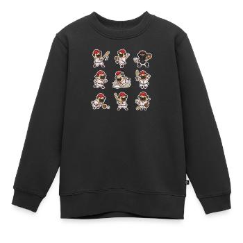 Suesser Mops Baseball Spieler Lustiger Hund Sport - Kinder Premium Organic Sweatshirt - Schwarz - Vorne - AI Model Kid Female (0cm)