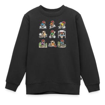 Lustiger Mops Fahrrad Radfahrer Hundeliebhaber - Kinder Premium Organic Sweatshirt - Schwarz - Vorne - AI Model Kid Female (0cm)