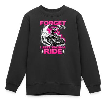 Quad ATV Femme Fille Quad Quad - Sweat Premium enfant bio - noir - Devant - AI Model Kid Female (0cm)