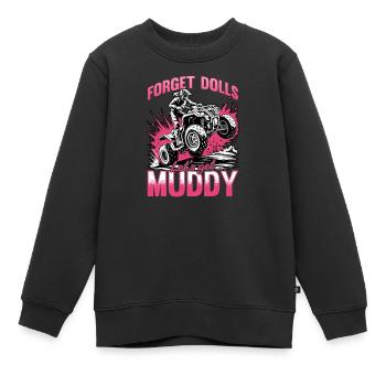 Quad ATV Femme Fille Quad Quad - Sweat Premium enfant bio - noir - Devant - AI Model Kid Female (0cm)