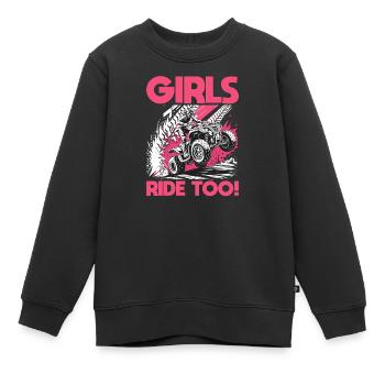 Quad ATV Femme Fille Quad Quad - Sweat Premium enfant bio - noir - Devant - AI Model Kid Female (0cm)