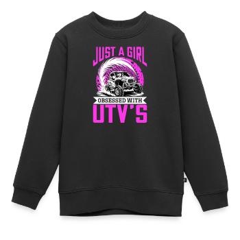 UTV Off Road Girl Woman 4 Wheeler Side by side - Kinder Premium Organic Sweatshirt - Schwarz - Vorne - AI Model Kid Female (0cm)