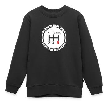 Passionné de voitures manuelles - Vitesses manuelles pour manuelles - Sweat Premium enfant bio - noir - Devant - AI Model Kid Female (0cm)