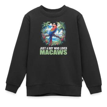 L’ère de l’ara - Sweat Premium enfant bio - noir - Devant - AI Model Kid Female (0cm)