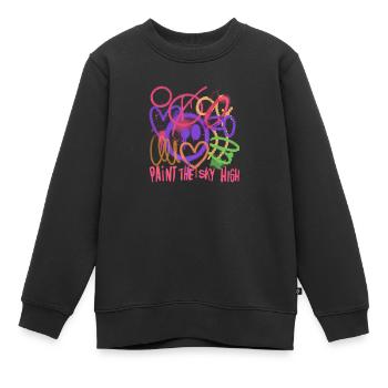 Graffiti Sky - Kinder Premium Organic Sweatshirt - Schwarz - Vorne - AI Model Kid Female (0cm)
