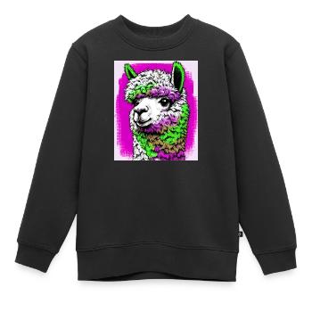 Alpaga - Sweat Premium enfant bio - noir - Devant - AI Model Kid Female (0cm)