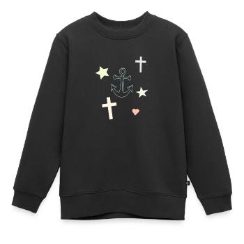 Ankertraum Sterne Herzen Motiv - Kinder Premium Organic Sweatshirt - Schwarz - Vorne - AI Model Kid Female (0cm)