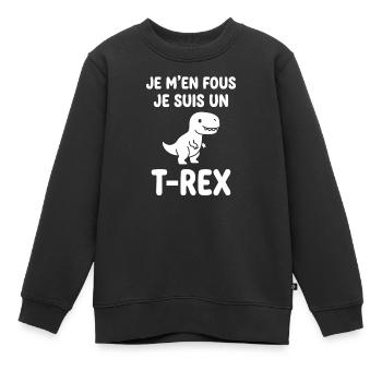 T-Rex insolent sur tee-shirt noir - Sweat Premium enfant bio - noir - Devant - AI Model Kid Female (0cm)