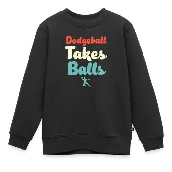 Le ballon au prisonnier prend des balles - Sweat Premium enfant bio - noir - Devant - AI Model Kid Female (0cm)