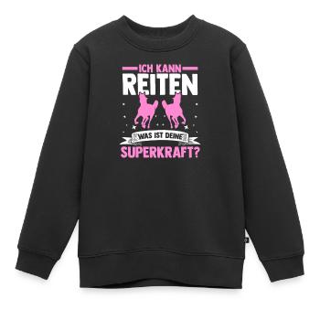 Reiten Pferdeliebhaber Reiterhof Pferde - Kinder Premium Organic Sweatshirt - Schwarz - Vorne - AI Model Kid Female (0cm)
