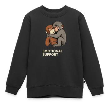 Emotional Support Baby Monkey Punch - Kinder Premium Organic Sweatshirt - Schwarz - Vorne - AI Model Kid Female (0cm)