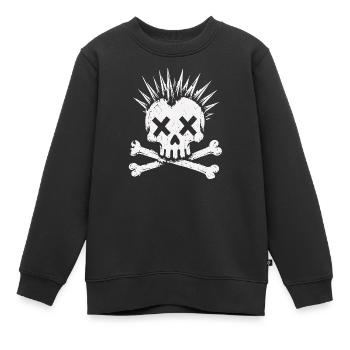 Punk Skull Mohawk Rock Alternative Shirt - Sweat Premium enfant bio - noir - Devant - AI Model Kid Female (0cm)