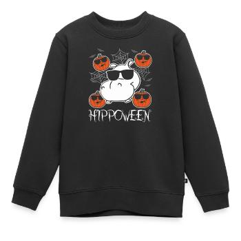Safari Afrique Faune du Serengeti hippopotame d’Halloween - Sweat Premium enfant bio - noir - Devant - AI Model Kid Female (0cm)