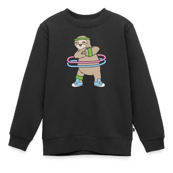 Hula Hup Hullern Huller Hoop Sloth - Kids Premium Organic Sweatshirt - black - Front - AI Model Kid Female (0cm)