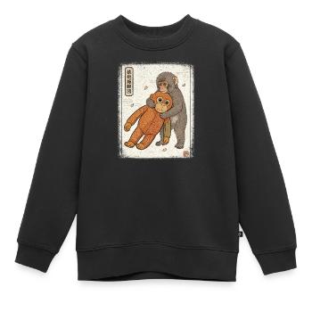 Ukiyo-e Baby Monkey Punch - Kinder Premium Organic Sweatshirt - Schwarz - Vorne - AI Model Kid Female (0cm)