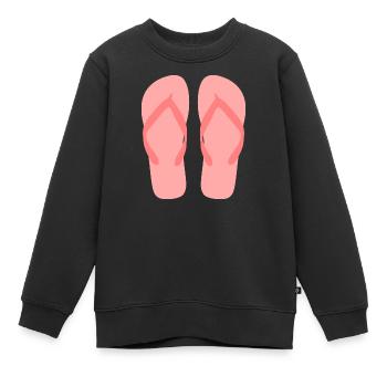 Bubblegum-rosa Flip-Flop-Kunst - Kinder Premium Organic Sweatshirt - Schwarz - Vorne - AI Model Kid Female (0cm)