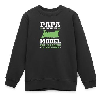 Maquettisme ferroviaire Fabricant de maquettes - Sweat Premium enfant bio - noir - Devant - AI Model Kid Female (0cm)
