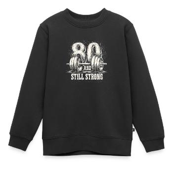 Bodybuilding 80 Geburtstag Gym Männer Fitness - Kinder Premium Organic Sweatshirt - Schwarz - Vorne - AI Model Kid Female (0cm)