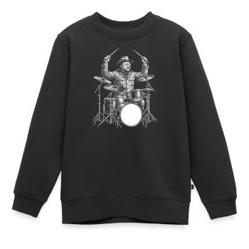 Theodore Roosevelt joue de la batterie - Sweat Premium enfant bio - noir - Devant - AI Model Kid Female (0cm)