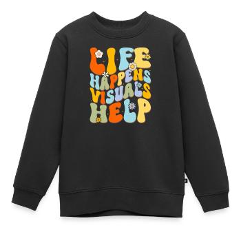 Lebensfreude bunte Buchstaben - Kinder Premium Organic Sweatshirt - Schwarz - Vorne - AI Model Kid Female (0cm)