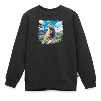 Marmottes Marmotte - Sweat Premium enfant bio - noir - Devant - AI Model Kid Female (0cm)