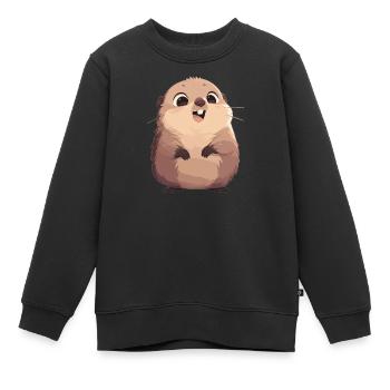 Marmottes Marmotte - Sweat Premium enfant bio - noir - Devant - AI Model Kid Female (0cm)