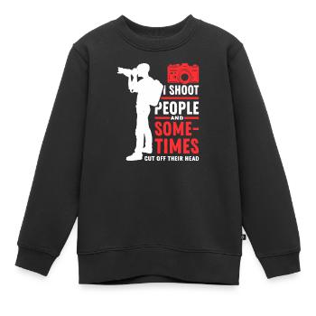 Fotoshooting Dark Humor T-Shirt - Kinder Premium Organic Sweatshirt - Schwarz - Vorne - AI Model Kid Female (0cm)