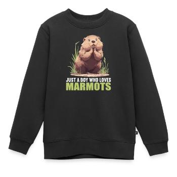 Marmottes Marmotte - Sweat Premium enfant bio - noir - Devant - AI Model Kid Female (0cm)