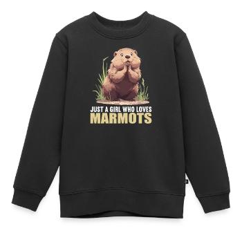 Murmeltiere Murmeltier - Kinder Premium Organic Sweatshirt - Schwarz - Vorne - AI Model Kid Female (0cm)