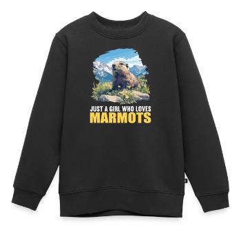 Marmottes Marmotte - Sweat Premium enfant bio - noir - Devant - AI Model Kid Female (0cm)