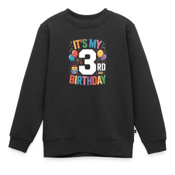 3rd birthday - Kids Premium Organic Sweatshirt - black - Front - AI Model Kid Female (0cm)