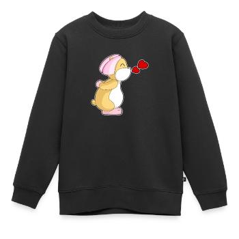 Hamster Braut Schleier Hochzeit - Kinder Premium Organic Sweatshirt - Schwarz - Vorne - AI Model Kid Female (0cm)