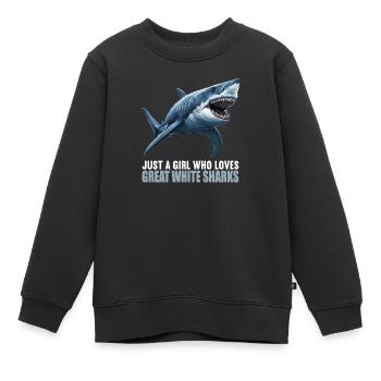 Grand requin blanc Grand requin blanc - Sweat Premium enfant bio - noir - Devant - AI Model Kid Female (0cm)