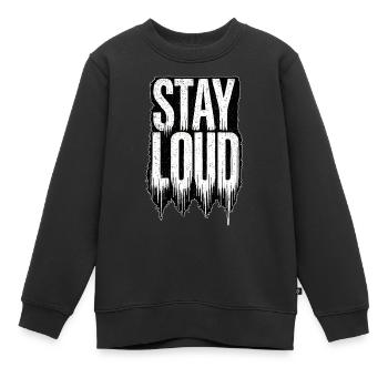 Reste fort - Sweat Premium enfant bio - noir - Devant - AI Model Kid Female (0cm)