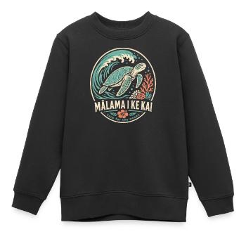 Malama I Ke Kai - Sweat Premium enfant bio - noir - Devant - AI Model Kid Female (0cm)