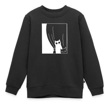  Schwarzen und Weißen Katzen  - Kinder Premium Organic Sweatshirt - Schwarz - Vorne - AI Model Kid Female (0cm)