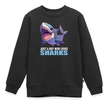 Haie Hai - Kinder Premium Organic Sweatshirt - Schwarz - Vorne - AI Model Kid Female (0cm)