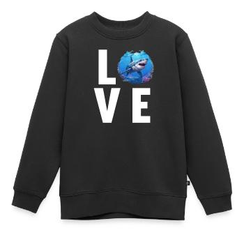 Haie Hai - Kinder Premium Organic Sweatshirt - Schwarz - Vorne - AI Model Kid Female (0cm)