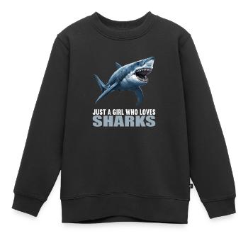 Haie Hai - Kinder Premium Organic Sweatshirt - Schwarz - Vorne - AI Model Kid Female (0cm)