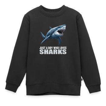 Haie Hai - Kinder Premium Organic Sweatshirt - Schwarz - Vorne - AI Model Kid Female (0cm)